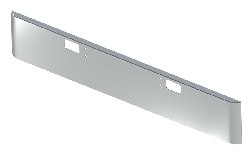 BUMPER FOR IHC 4000 SERIES, 7000 SERIES, 8000 SERIES 1990-2004 18" SQUARE ROLLED END CHROME WITH TOW HOLE