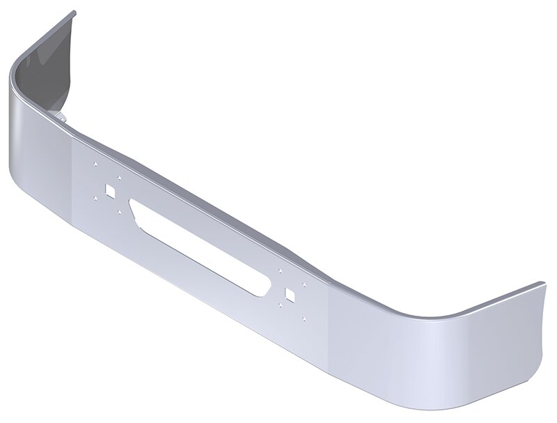 BUMPER FOR IHC 9100, 9200, 9400 SETBACK AXLE 1997-2007 16" SETBACK AXLE CHROME WITH TOW HOLE & VENT HOLES