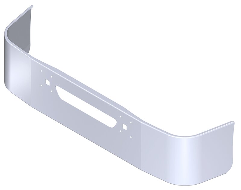 BUMPER FOR IHC 9100, 9200, 9400 SETBACK AXLE 1997-2007 20" SETBACK AXLE CHROME WITH TOW HOLE & VENT HOLES