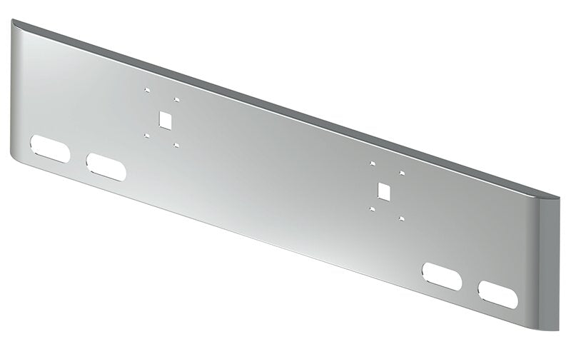 BUMPER FOR IHC 9900 2000-2022 18" SQUARE ROLLED END CHROME WITH TOW HOLE AND 4 OVAL HOLES