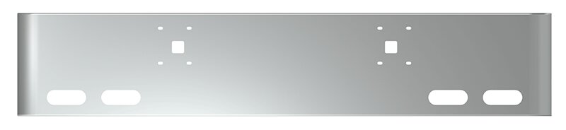 BUMPER FOR IHC 9900 2000-2022 18" SQUARE ROLLED END CHROME WITH TOW HOLE AND 4 OVAL HOLES