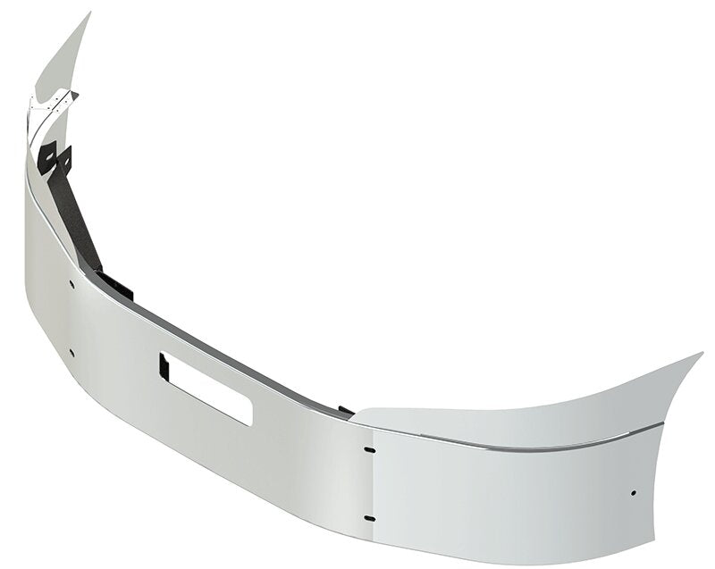 BUMPER FOR IHC PROSTAR 2008-2017 16" SETBACK AXLE WITH TOP EXTENSIONS CHROME WITH VENT HOLES