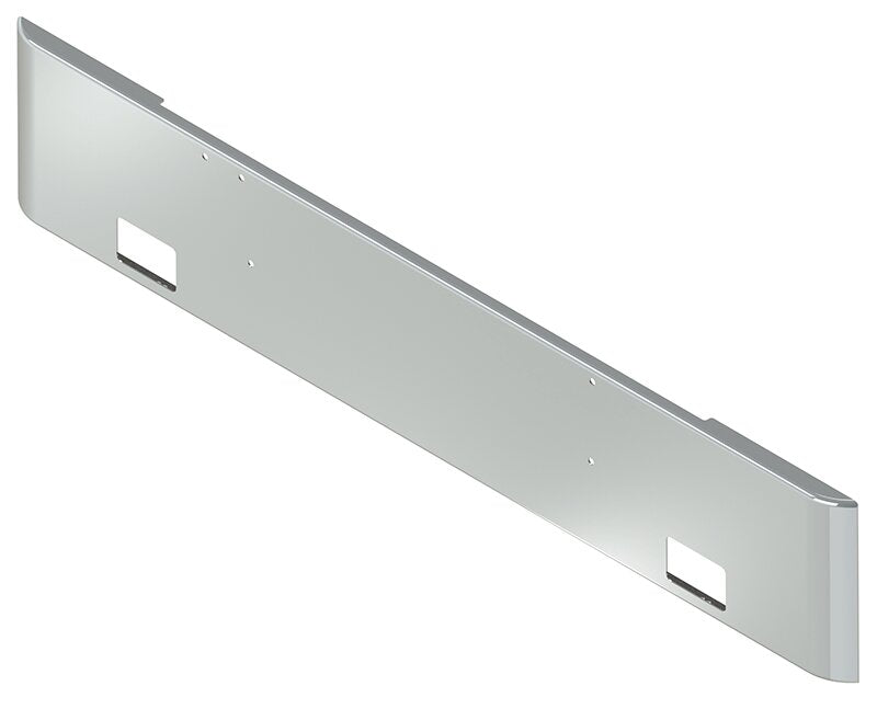 BUMPER FOR KENWORTH K100E 1984-1999 18" SQUARE ROLLED END CHROME WITH RECTANGULAR FOG LIGHT HOLES