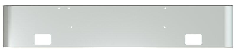 BUMPER FOR KENWORTH K100E 1984-1999 18" SQUARE ROLLED END CHROME WITH RECTANGULAR FOG LIGHT HOLES