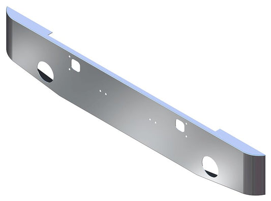 BUMPER FOR KENWORTH W900A 1967-1981 16" TAPER ROLLED END CHROME WITH TOW HOLE & ROUND FOG LIGHT HOLES