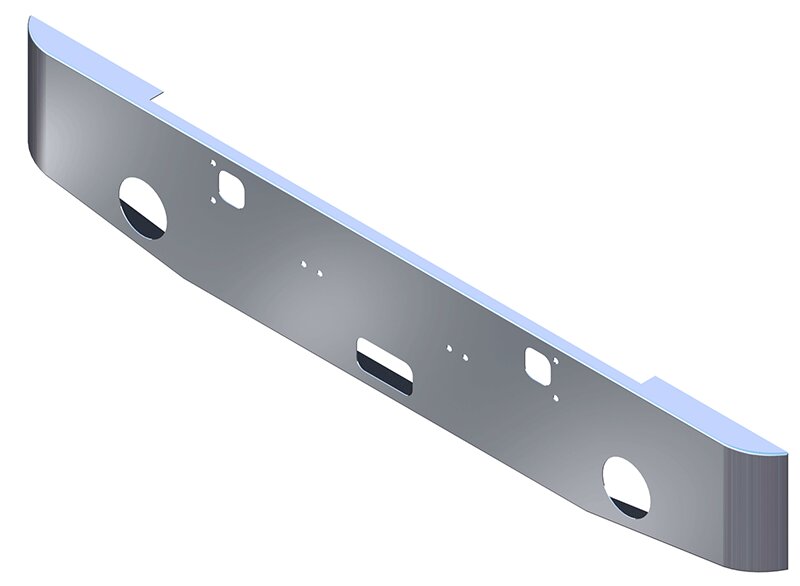 BUMPER FOR KENWORTH W900A 1967-1981 16" TAPER ROLLED END CHROME