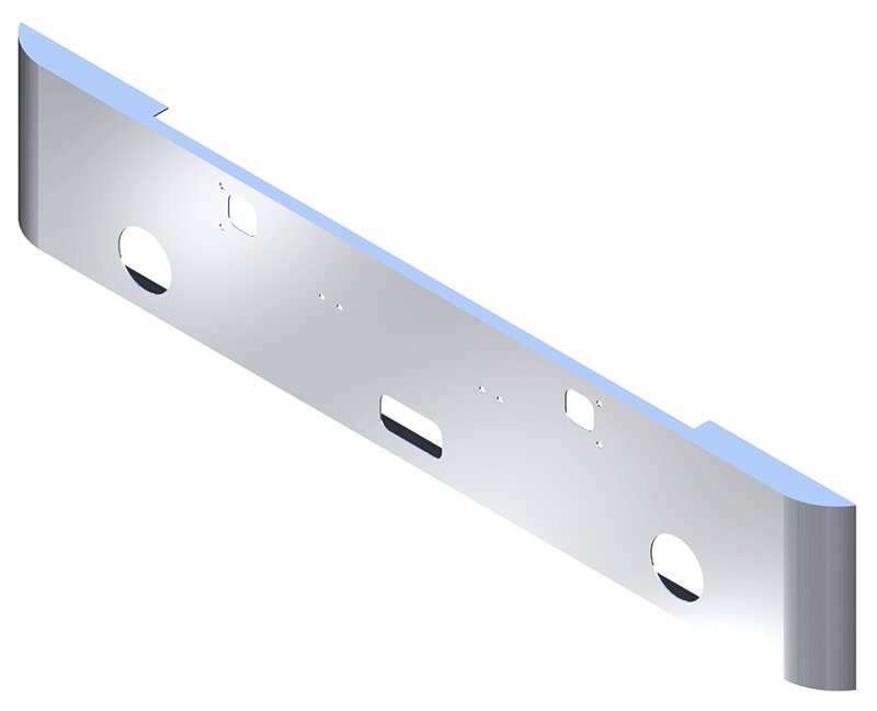 BUMPER FOR KENWORTH W900A 1967-1981 18" SQUARE ROLLED END CHROME