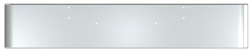 BUMPER FOR KENWORTH W900B 1982-2010 & W900L 1982-2022 18" SQUARE ROLLED END CHROME WITH MOUNTING HOLES ONLY, NO CUTOUT ON THE TOP LIP