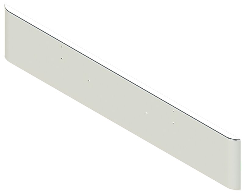 BUMPER FOR KENWORTH W900B 1982-2010 & W900L 1982-2022 18" SQUARE ROLLED END CHROME WITH MOUNTING HOLES ONLY