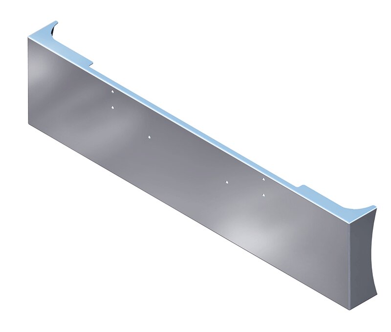 BUMPER FOR KENWORTH W900B 1982-2010 & W900L 1982-2022 22" AMERICAN EAGLE BOXED END WITH 8" EARS CHROME WITH MOUNTING HOLES ONLY