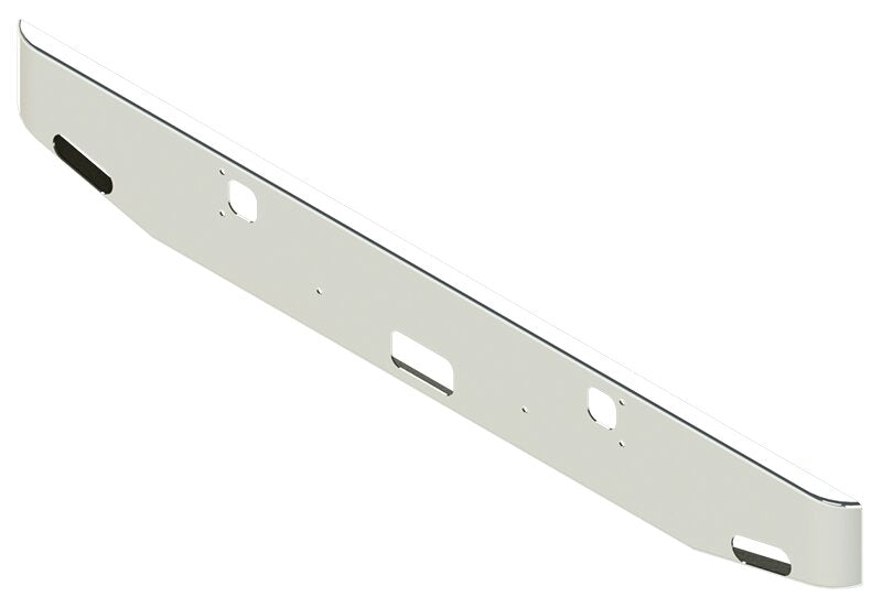 BUMPER FOR KENWORTH W900B 1982-2010 & W900L 1982-2022 12" TAPER ROLLED END CHROME WITH TOW HOLE AND 2 OVAL HOLES