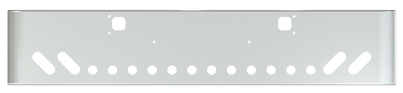 BUMPER FOR KENWORTH W900B 1982-2010 & W900L 1982-2022 18" SQUARE ROLLED END CHROME WITH TOW HOLE, LIGHT HOLES