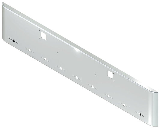 BUMPER FOR KENWORTH W900B 1982-2010 & W900L 1982-2022 18" SQUARE ROLLED END CHROME WITH TOW HOLE, LIGHT HOLES
