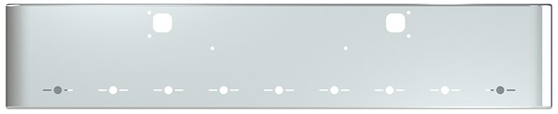 BUMPER FOR KENWORTH W900B 1982-2010 & W900L 1982-2022 18" SQUARE ROLLED END CHROME WITH TOW HOLE, LIGHT HOLES