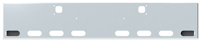 BUMPER FOR KENWORTH W900B 1982-2010 & W900L 1982-2022 18" BOXED END CHROME WITH TOW HOLE AND 8 OVAL HOLES