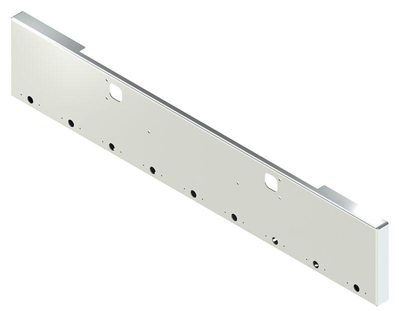 BUMPER FOR KENWORTH W900B 1982-2010 & W900L 1982-2022 18" BOXED END CHROME WITH TOW HOLE, LIGHT HOLES