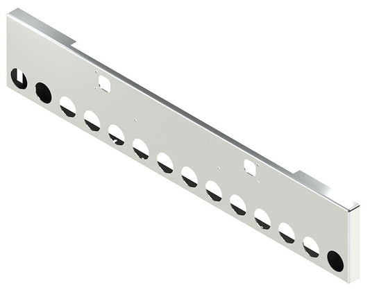 BUMPER FOR KENWORTH W900B 1982-2010 & W900L 1982-2022 18" BOXED END CHROME WITH TOW HOLE, LIGHT HOLES