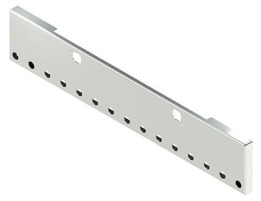 BUMPER FOR KENWORTH W900B 1982-2010 & W900L 1982-2022 18" BOXED END CHROME WITH TOW HOLE AND 15 HOLES FOR 2" LIGHTS