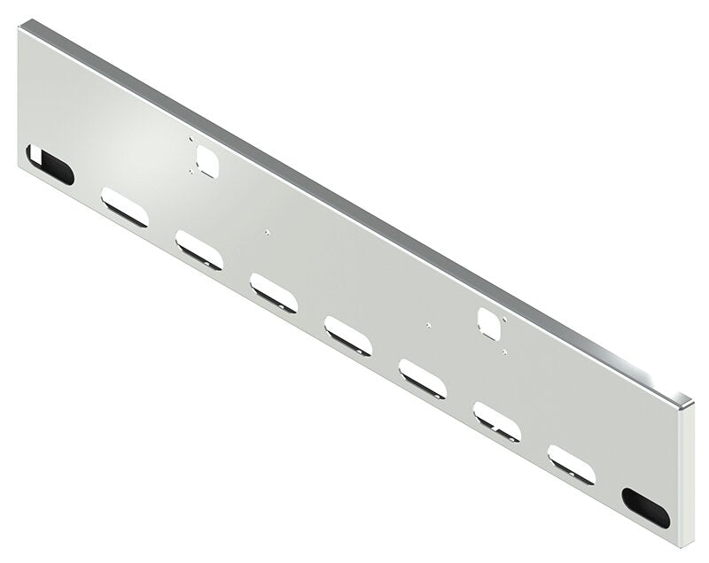 BUMPER FOR KENWORTH W900B 1982-2010 & W900L 1982-2022 18" BOXED END STAINLESS STEEL WITH TOW HOLE AND 9 OVAL HOLES, LIGHT HOLES