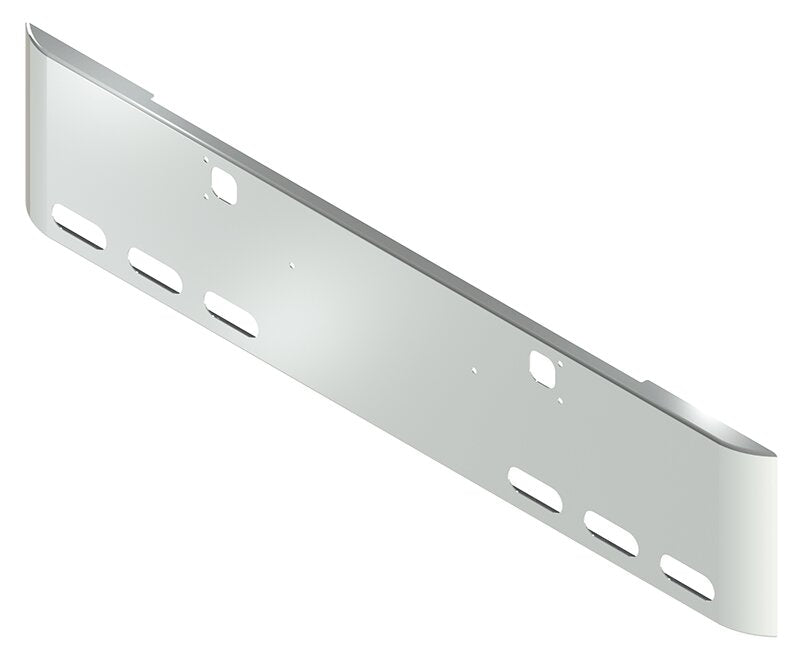 BUMPER FOR KENWORTH W900B 1982-2010 & W900L 1982-2022 20" SQUARE ROLLED END CHROME WITH TOW HOLE, LIGHT HOLES