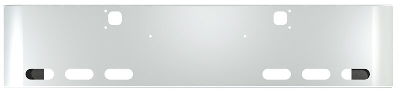 BUMPER FOR KENWORTH W900B 1982-2010 & W900L 1982-2022 20" SQUARE ROLLED END CHROME WITH TOW HOLE, LIGHT HOLES