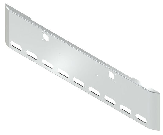 BUMPER FOR KENWORTH W900B 1982-2010 & W900L 1982-2022 20" SQUARE ROLLED END CHROME WITH TOW HOLE AND 9 OVAL HOLES