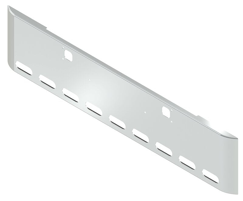 BUMPER FOR KENWORTH W900B 1982-2010 & W900L 1982-2022 20" SQUARE ROLLED END CHROME WITH TOW HOLE AND 9 OVAL HOLES