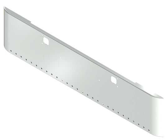 BUMPER FOR KENWORTH W900B 1982-2010 & W900L 1982-2022 20" SQUARE ROLLED END CHROME WITH TOW HOLE, LIGHT HOLES