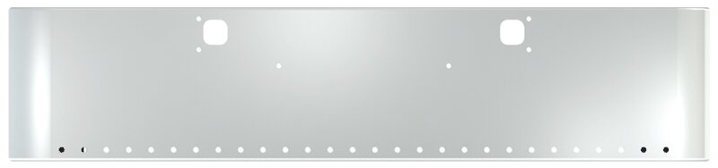 BUMPER FOR KENWORTH W900B 1982-2010 & W900L 1982-2022 20" SQUARE ROLLED END CHROME WITH TOW HOLE, LIGHT HOLES