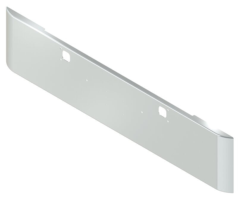BUMPER FOR KENWORTH W900B 1982-2010 & W900L 1982-2022 20" SQUARE ROLLED END CHROME WITH TOW HOLE AND LICENSE PLATE HOLES