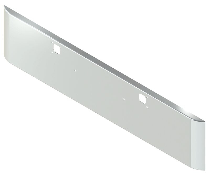 BUMPER FOR KENWORTH W900B 1982-2010 & W900L 1982-2022 20" SQUARE ROLLED END CHROME WITH TOW HOLE, NO CUTOUT ON THE TOP LIP