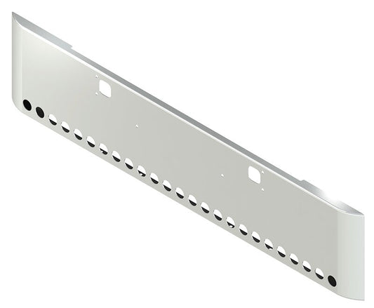 BUMPER FOR KENWORTH W900B 1982-2010 & W900L 1982-2022 20" SQUARE ROLLED END CHROME WITH TOW HOLE, LIGHT HOLES
