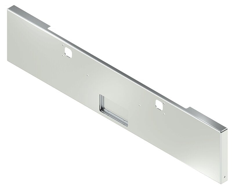 BUMPER FOR KENWORTH W900B 1982-2010 & W900L 1982-2022 20" BOXED END CHROME WITH TOW HOLE AND FRENCHED IN LICENSE PLATE BOX, 5/8" HOLE AT EACH END OF THE BUMPER