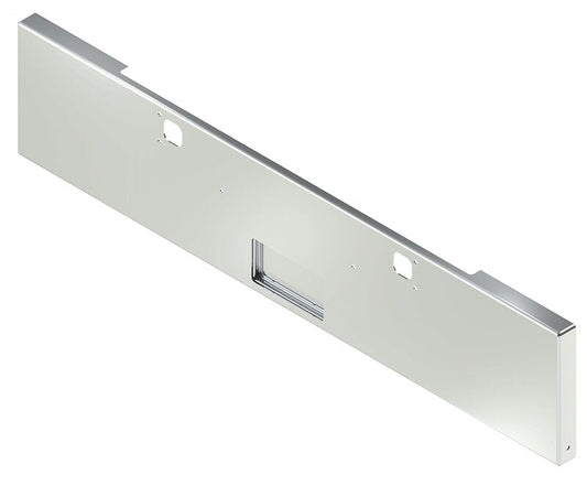 BUMPER FOR KENWORTH W900B 1982-2010 & W900L 1982-2022 20" BOXED END CHROME WITH TOW HOLE AND FRENCHED IN LICENSE PLATE BOX, 5/8" HOLE AT EACH END OF THE BUMPER