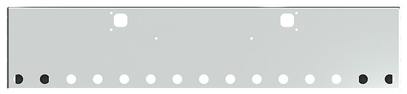 BUMPER FOR KENWORTH W900B 1982-2010 & W900L 1982-2022 20" BOXED END CHROME WITH TOW HOLE AND 15 HOLES FOR 2" LIGHTS