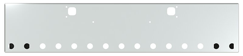 BUMPER FOR KENWORTH W900B 1982-2010 & W900L 1982-2022 20" BOXED END CHROME WITH TOW HOLE AND 15 HOLES FOR 2" LIGHTS