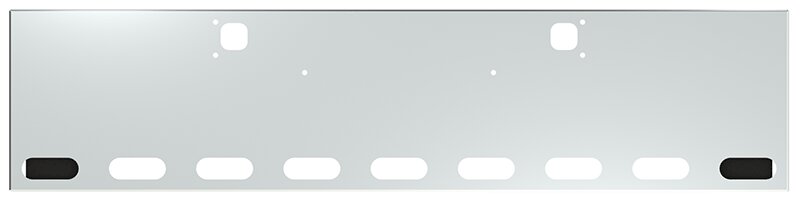 BUMPER FOR KENWORTH W900B 1982-2010 & W900L 1982-2022 22" BOXED END CHROME WITH TOW HOLE AND 9 OVAL HOLES