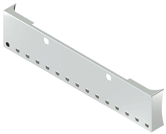 BUMPER FOR KENWORTH W900B 1982-2010 & W900L 1982-2022 20" AMERICAN EAGLE BOXED END WITH 8" EARS CHROME WITH TOW HOLE AND 15 HOLES FOR 2" LIGHTS, LIGHT HOLES