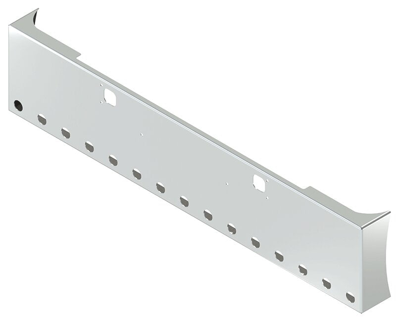 BUMPER FOR KENWORTH W900B 1982-2010 & W900L 1982-2022 20" AMERICAN EAGLE BOXED END WITH 8" EARS CHROME WITH TOW HOLE AND 15 HOLES FOR 2" LIGHTS, LIGHT HOLES