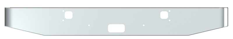 BUMPER FOR KENWORTH W900B 1982-2010 & W900L 1982-2022 12" TAPER ROLLED END CHROME, NO CUTOUT ON THE TOP LIP