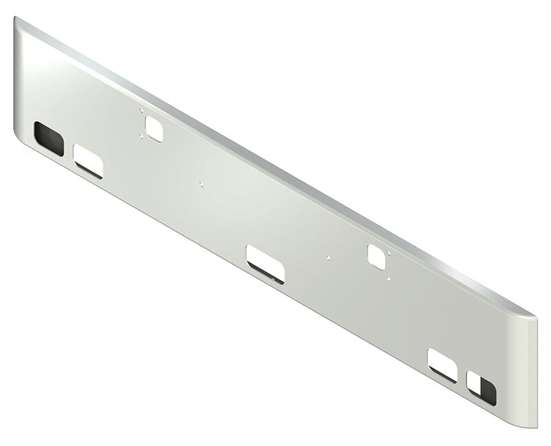 BUMPER FOR KENWORTH W900B 1982-2010 & W900L 1982-2022 18" SQUARE ROLLED END CHROME, LIGHT HOLES