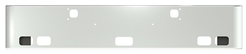 BUMPER FOR KENWORTH W900B 1982-2010 & W900L 1982-2022 18" SQUARE ROLLED END CHROME, LIGHT HOLES