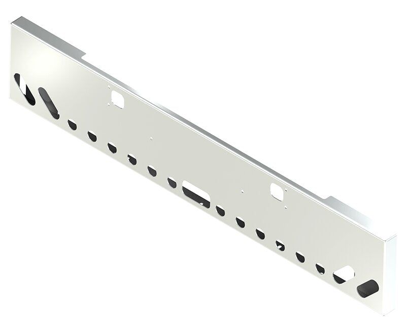 BUMPER FOR KENWORTH W900B 1982-2010 & W900L 1982-2022 18" BOXED END CHROME, LIGHT HOLES