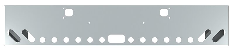 BUMPER FOR KENWORTH W900B 1982-2010 & W900L 1982-2022 18" BOXED END CHROME, LIGHT HOLES