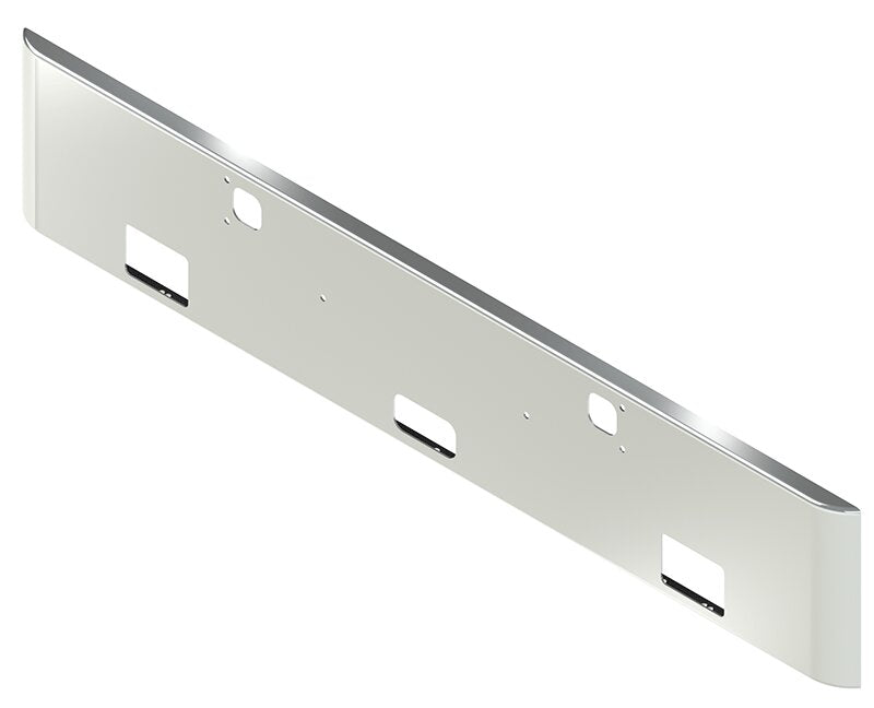 BUMPER FOR KENWORTH W900B 1982-2010 & W900L 1982-2022 18" SQUARE ROLLED END CHROME, NO CUTOUT ON THE TOP LIP