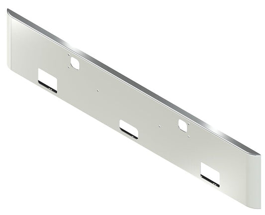 BUMPER FOR KENWORTH W900B 1982-2010 & W900L 1982-2022 18" SQUARE ROLLED END CHROME, NO CUTOUT ON THE TOP LIP