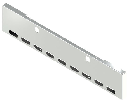 BUMPER FOR KENWORTH W900B 1982-2010 & W900L 1982-2022 18" BOXED END CHROME WITH TOW HOLE & NO MOUNTING HOLES AND 9 OVAL HOLES, WITH UNIVERSAL BRACKETS THAT FIT CB, CQ, FD, FE ,HA, HC, GO