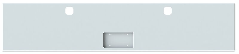 BUMPER FOR KENWORTH W900B 1982-2010 & W900L 1982-2022 20" BOXED END CHROME WITH TOW HOLE & NO MOUNTING HOLES AND FRENCHED IN LICENSE PLATE BOX, WITH UNIVERSAL BRACKETS THAT FIT CB, CQ, FD, FE ,HA, HC, GO