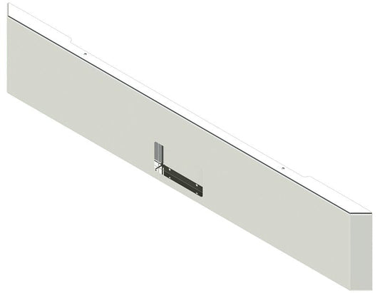 BUMPER FOR KENWORTH W900B 1982-2010 & W900L 1982-2022 18" ROADRUNNER MITRE END CHROME WITH NO MOUNTING HOLES AND FRENCHED IN LICENSE PLATE BOX, WITH UNIVERSAL BRACKETS THAT FIT CB, CQ, FD, FE ,HA, HC, GO