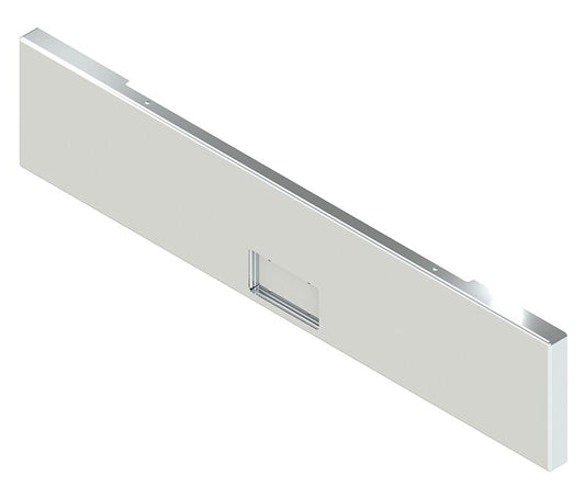 BUMPER FOR KENWORTH W900B 1982-2010 & W900L 1982-2022 20" BOXED END CHROME WITH NO MOUNTING HOLES AND FRENCHED IN LICENSE PLATE BOX, WITH UNIVERSAL BRACKETS THAT FIT CB, CQ, FD, FE ,HA, HC, GO